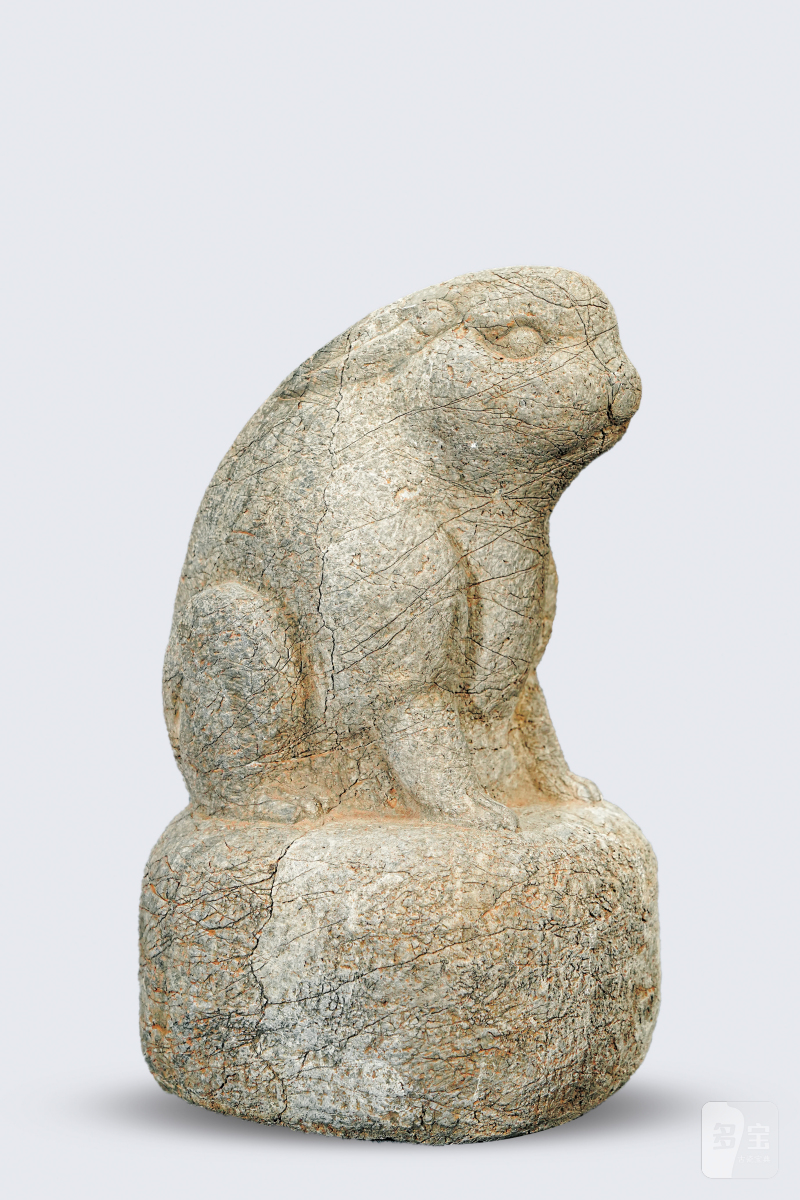 明 赏石兔子